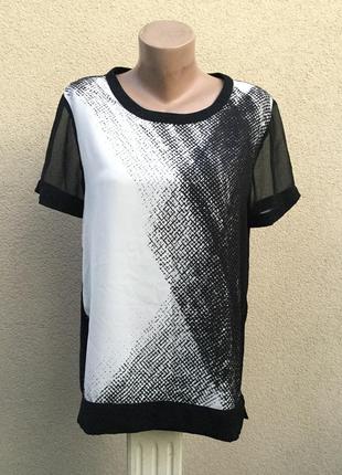 Комбинированная блуза,футболка,люкс бренд,оригинал,calvin klein