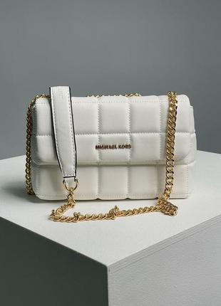 Сумка michael kors soho small quilted leather shoulder bag white