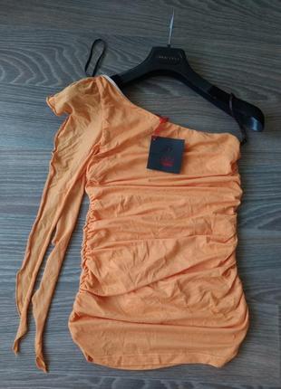 Красива помаранчева майка на одне плече ; туреччина