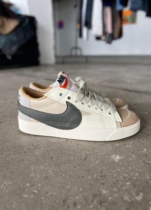 Молодіжні жіночі бежеві кеди nike blazer low '77 jumbo 🆕 кеди найк блейзер