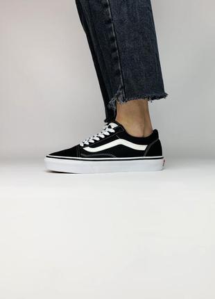 Замшевые, черные кеды vans old skool, натуральная замша, наложенный платеж