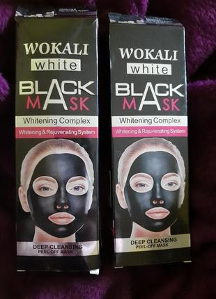 Маска для лица против черных точек wokali black mask 130мл черная маска для лица против угрей и черн3 фото