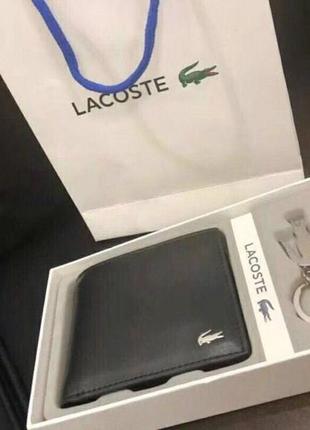 Мужской кошелек lacoste черный портмоне / на подарок2 фото