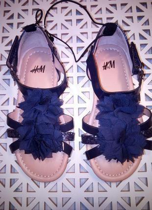Ошатні темно - сині босоніжки, сандалі, h&m, 16 см5 фото