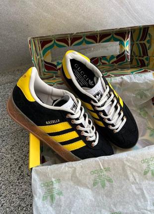 Эксклюзивные женские кеды guci x adidas gazelle🆕 кроссовки адидас газель7 фото