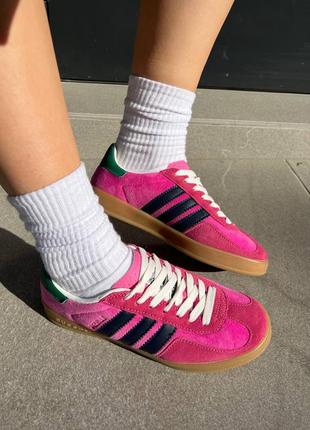 Женские кроссовки adidas gazelle pink velvet.4 фото