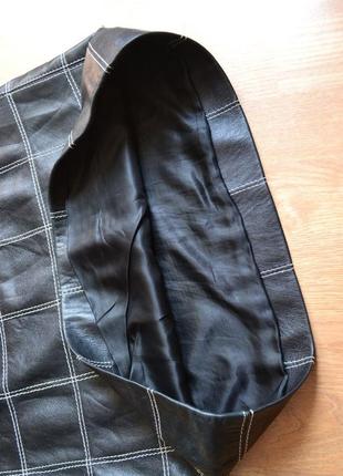 Jaeger стеганая кожаная юбка из натуральной кожи.5 фото