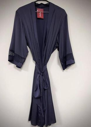 Женский шелковый халат удлиненный с карманами julia2 фото
