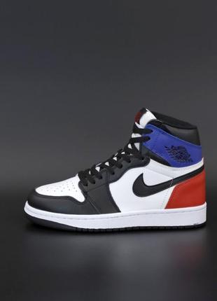 Мужские кроссовки nike air jordan 1 high blue black white red 41-43-44