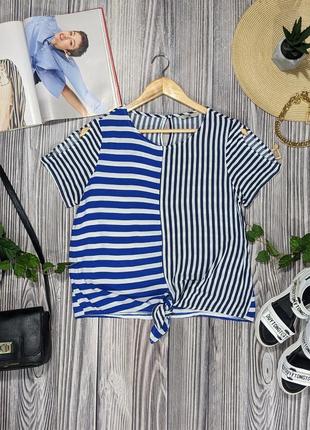 Натуральная блуза из вискозы в полоску tu #2607