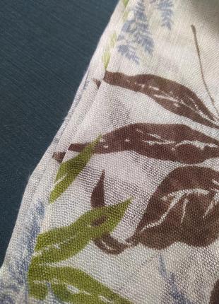 Легкий тонкий шарф шарфик, очень мягкая вискоза, тропический принт, листья, пальмы8 фото