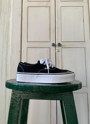 Текстильные кеды на платформе, на высокой подошве vans authentic stackform black2 фото