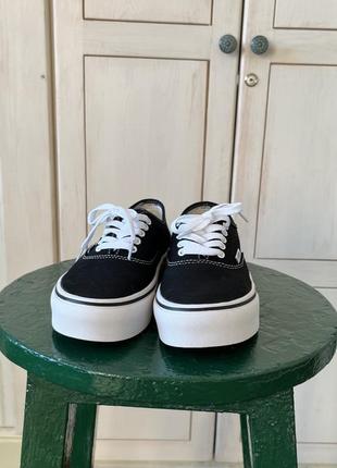 Текстильные кеды на платформе, на высокой подошве vans authentic stackform black2 фото