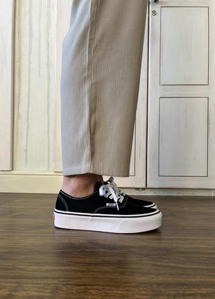 Текстильные кеды на платформе, на высокой подошве vans authentic stackform black