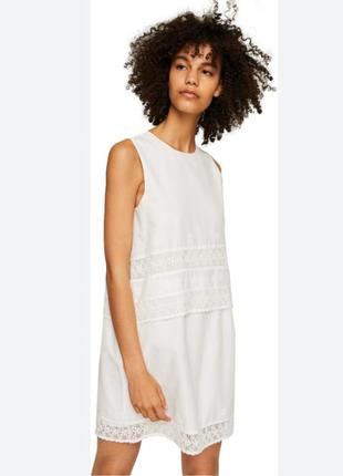 Белое платье, лето, лен