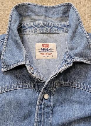 Рубашка джинсовая levis р. l ( хорватия ) винтаж2 фото