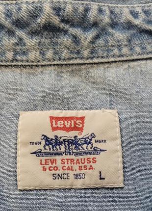 Рубашка джинсовая levis р. l ( хорватия ) винтаж4 фото