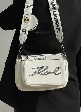 Сумка у стилі karl lagerfeld pochette white