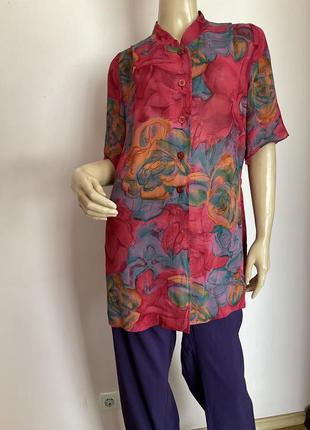 Віскозна довга блузка/ l/ brend christine laure paris