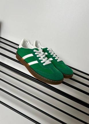 Кроссовки женские кожаные зеленые 36-41р