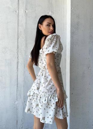 Сукня сорочка жіноча коротка міні квіткова літня легка на літо базова нарядна біла чорна батал повсякденна6 фото