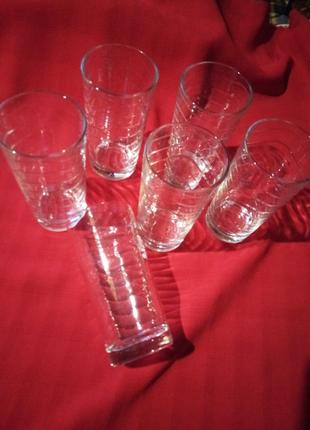 Стаканы стекло (6 шт) винтаж