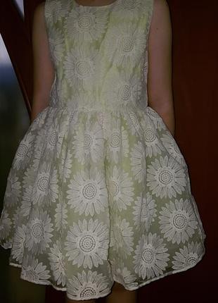 Нарядное ажурное платье children's place 10 лет праздничное нереально красивое