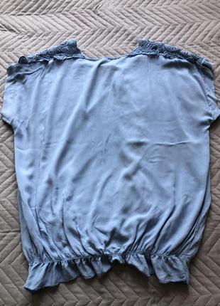 Легкая женская блузка нежно голубого цвета5 фото
