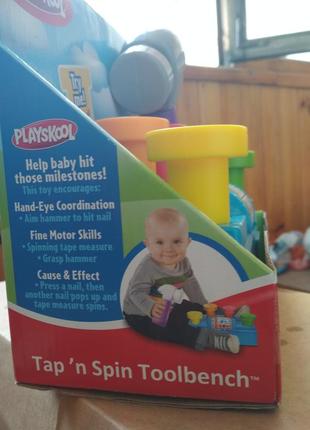 Дитяча розвивальна іграшка для малюків від 1 року, молоточок від playskool hasbro, з каш — новий5 фото