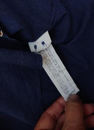 Мужская рубашка рубашка рубашка zara m-l пог 56 см под джинс с латками синяя slim fit2 фото