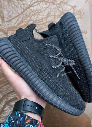 Adidas yeezy boost 350 black рефлектив1 фото