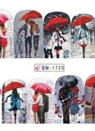 Слайди для нігтів "осінь в парижі, 1шт, № 373