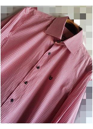 Рубашка мужская в клетку с длинным рукавом,тонкая, легкая, качество отличное, б/у очень здорового стана