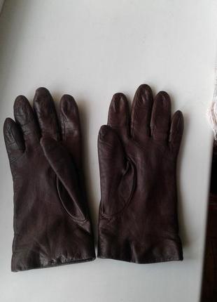Коричневые кожаные утепленные на кашемировой подкладке перчатки house of fraser англия 7 1/2
