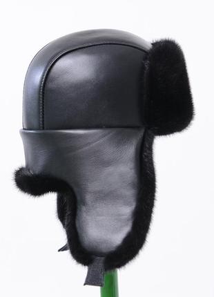 Мужская зимняя норковая шапка ушанка6 фото