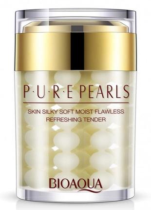 Увлажняющий крем для лица с экстрактом жемчуга bioaqua pure pearls, 60г