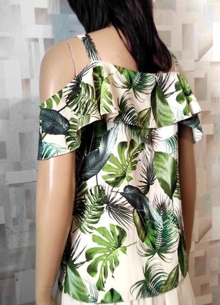Крута блуза топ з тропічним принтом george, блуза с тропическим принтом листья10 фото
