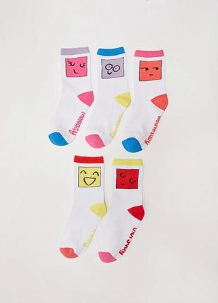 27-29/30-32/ 36-38 р фирменные яркие носки для девочки с узором набор 5 пар lc waikiki