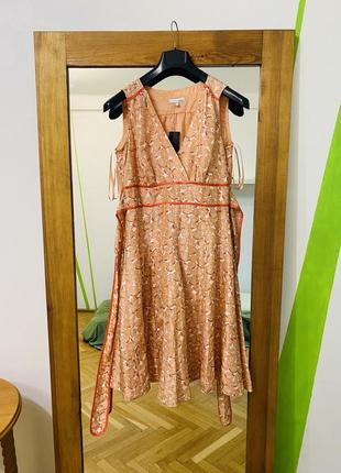 Next шелковое платье персиковый цвет