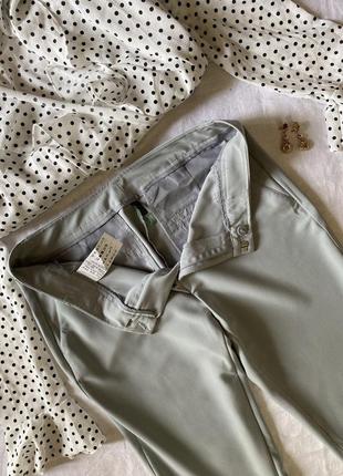 Прямые штаны серо-зеленые united colors of benneton6 фото