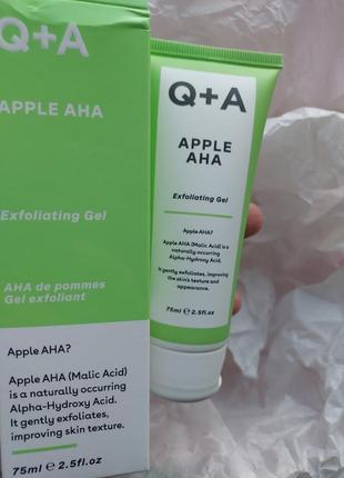 Отшелушивающий гель для лица с кислотами apple aha exfoliating gel от бренда q+a