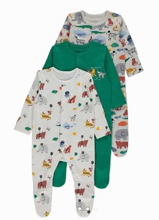 Хлопковый человечек набор пижама слип комбинезон george