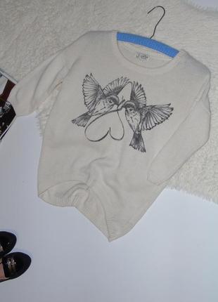 Стильный свитерок с птичками