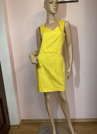 Желтое хлопковое красивое платье/ м/ brend lola i liza
