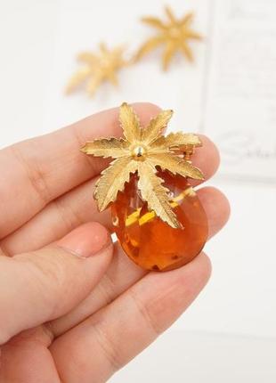 Набор ананас винтаж sarah coventry клипсы брошь