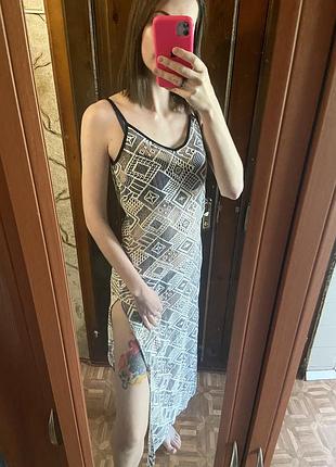 Платье пляжное в сетку