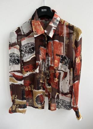 Hammer 100% silk легкая винтажная шелковая блуза, рубашка4 фото