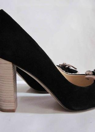Новые черные туфли р. 37 натуральная замша giulio santoro замшевые2 фото