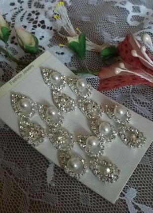 Весільні сережки з перлами арт. с-07-а1 фото