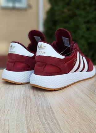 Жіночі бордові замшеві кросівки з сіткою release adidas iniki 🆕 адідас інікі9 фото